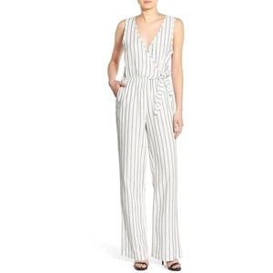 Cupcakes and cashmere striped wrap jumpsuit